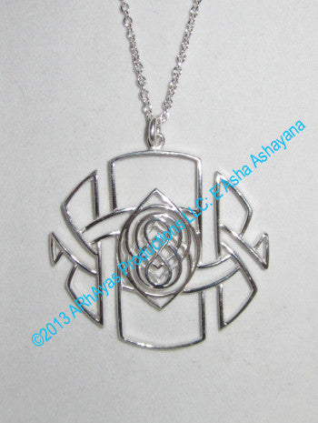 Eye of AL-Hum-Bhra Pendant - 18K Solid White Gold